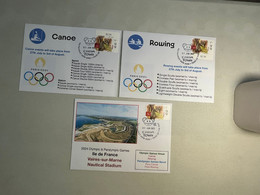 (4 N 14 A) Paris 2024 Olympic Games - Olympic Venues & Sport - Vaires-sur-Marne (Canoe - Rowing) 3 Covers - Sommer 2024: Paris