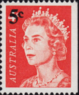 ⭕1967 - Australia Queen Elizabeth II - Decimal Definitives - 4c Overprinted 5c Stamp MNH⭕ - Mint Stamps