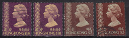Colour Varities, $1.30 X 2 Diff, Shades, $2 X 2 Diff, Shades, QE2 Definitive, Hong Kong Used 1973 - Gebruikt