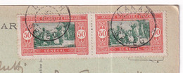 Markets 50c 1922  Twin Stamps Of French Senegal Over Postcard - Sénégal (1960-...)