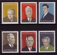 ⭕1975 - Australia Famous Australians (6th Series) Prime Ministers - Set 6 Stamps MNH⭕ - Mint Stamps