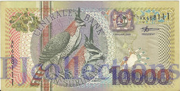 SURINAME 10000 GULDEN 2000 PICK 153 AXF RARE - Suriname