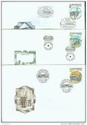 3 FDC 154/156 SLOVAQUIE 1998 Mi 314/316 Yv 276/278 Train Et Locomotive 150 Ans Du Chemin De Fer En Slovaquie - FDC