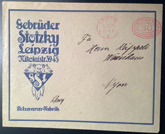 STOTZKY LEIPZIG PELZWAREN FABRIK 1922 Deutsches Reich Frankiermaschine Brief  (Pelz Fourrure Fur Renard Fox Fuchs - Machines à Affranchir (EMA)