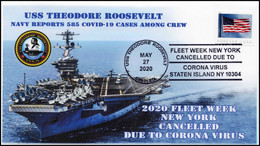 USA Fleet Week 2020 Cancelled - Special Corona Cancel Ship,CORONAVIRUS, COVID-19 , VIRUS *1 COVER LEFT*   (**) - Brieven En Documenten