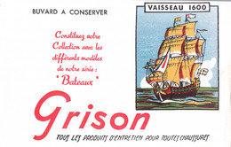 BUVARD - Produits D'Entretien Pour Chaussures "GRISON"  Illustration Voilier Vaisseau 1600 ... - Schuhe