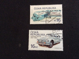 2016 Yvert 815/816 Oblitéré Avion Biplan Aero Ab-11 De 1925 Automobile Tatra 87 - Used Stamps