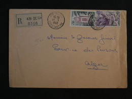 BL18 ALGERIE FRANCE  BELLE LETTRE RECOM. 1962 PETIT BUREAU AIN  BEIDA A ALGER + AFF. INTERESSANT - Lettres & Documents
