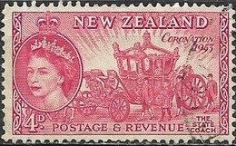 NEW ZEALAND 1953 Coronation - 4d - Coronation State Coach FU - Used Stamps