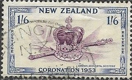 NEW ZEALAND 1953 Coronation - 1s.6d. St Edward's Crown And Royal Sceptre FU - Gebruikt