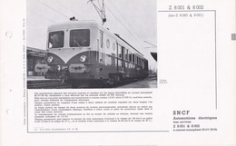 Z 8001 & 8002 FICHE DOCUMENTAIRE LOCO REVUE N° 401 JUILLET 1972 - Französisch