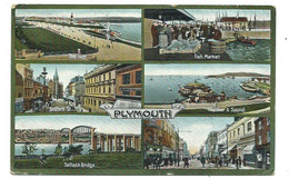 Plymouth Postcard Edwardian Multivew Jay Em Jay No Stamp Fish Market Etc 1911 - Plymouth