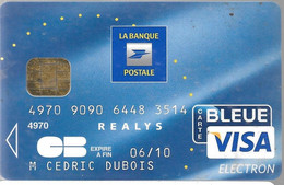 -CARTE-PUCE-MAGNETIQUE-CB-LA BANQUE POSTALE-REALY-Exp-06/10-OBERTHUR-11/07 -TBE-RARE - Disposable Credit Card