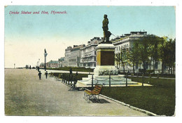 Plymouth Postcard Drake Statue On The Hoe Posted Downey Head Machine Cancel - Plymouth