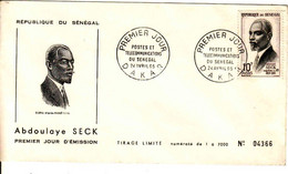 Senegal 1965, FDC Abdoulaye Seck - Direteur Des Postes Et Telecommunications Du Senegal, Limite Tirage 7000 Pieces - Sénégal (1960-...)