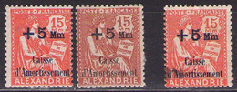 ALEXANDRIE - 1928  "CAISSE D'AMORTISSEMENT", MNH** MH* - Neufs