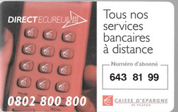 -CARTE--CAISSE EPARGNE-DIRECT'ECUREUIL-TBE-RARE - Vervallen Bankkaarten