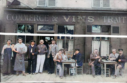 PARIS MARCHAND DE VINS      TIRAGE MODERNE D APRES PLAQUE PHOTO RECOLORISEE PAR MES SOINS - Cafés