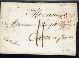 Grande-Bretagne. Pli De Hull Du 28 Décembre 1844 à Destination De Caen (Fr) Taxe Manuscrite11 Centimes. - ...-1840 Voorlopers