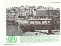 Plymouth Postcard Devon Slightly Larger Than Standard Mayflower Steps Valletort Press Unused - Plymouth