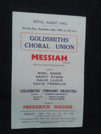 FREDERICK HAGGIS CONDUCTOR DIRIGENT HAENDEL HANDEL MESSIAH CONCERT FLYER HANDBILL - Programme