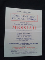 FREDERICK HAGGIS CONDUCTOR DIRIGENT HAENDEL HANDEL MESSIAH CONCERT FLYER HANDBILL - Programme