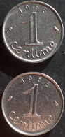 FRANCE :2 X 1 CENTIME  1965 & 1968 KM 928 - 1 Centime