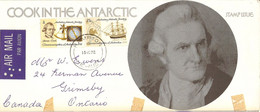 Ter. Antarctique Australien, AAT 1972 - Cook In The Antarctic - FDC - Voyagée De Hampton à Ontario - FDC