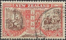 NEW ZEALAND 1946 Peace Issue - 6d. New Zealand Coat Of Arms, Foundry And Farm FU - Gebruikt