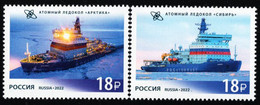 Russia - 2022 - Nuclear Powered Icebreaking Fleet - "Arktika" And "Sibir" Icebreakers - Mint Stamp Set - Ongebruikt