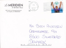 United States LE MERIDIEN At Beverly Hills (Hotel) INDUSTRY Ca. 2004 Cover Brief SILKEBORG Denmark Special Olympics - Storia Postale