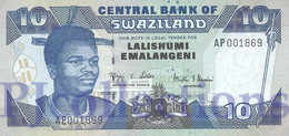 SWAZILAND 10 EMALANGENI 2001 PICK 29a UNC - Swasiland