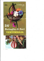 Italie Carnaval Bataille De Fleurs Vintimille 1962 Triptyque - Programme