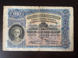100 Hundert Franken 1937 - Switzerland