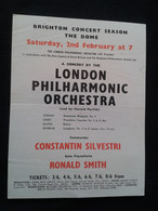 RONALD SMITH PIANISTE PIANO KLAVIER PIANIST CONSTANTIN SILVESTRI CONDUCTOR DIRIGENT LPO CONCERT FLYER HANDBILL - Programme