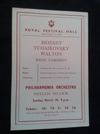 PHYLLIS SELLICK PIANISTE PIANO KLAVIER PIANIST BASIL CAMERON CONDUCTOR DIRIGENT CONCERT FLYER HANDBILL - Programme