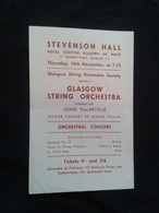 JOHN MACARTHUR CONDUCTOR DIRIGENT GLASGOW ORCHESTRA CONCERT FLYER HANDBILL - Programme