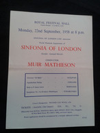 MUIR MATHIESON CONDUCTOR DIRIGENT CONCERT FLYER HANDBILL - Programme