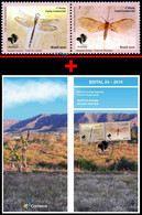 Ref. BR-V2016-26+E BRAZIL 2016 INSECTS, ARARIPE GEOPARK, INSECTS, FOSSILS, DRAGONFLY & BUTTERFLY, MNH 2V - Fossiles