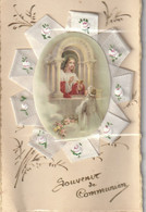 Souvenir De Communion - Ajoutis Du Christ Donnant La Communion, Plaque En Celluloïd Avec Rubans - Comunioni