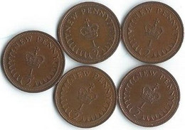 MT203 - VERENIGD KONINKRIJK - UNITED KINGDOM - 5 X 1/2 NEW PENNY - - 1/2 Penny & 1/2 New Penny