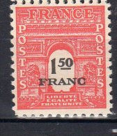 ARC DE TRIOMPHE  1944 - 1,50F Rouge  (chiffre En Noir) - N° 708** - 1944-45 Arco Del Triunfo
