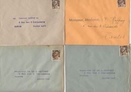 LOT DE 4  LETTRES AFFRANCHIES PREOBLITERE N° 95  -- ANNEE 1922-27 - 1893-1947