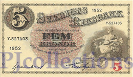 SWEDEN 5 KRONOR 1952 PICK 33ai AUNC - Svezia