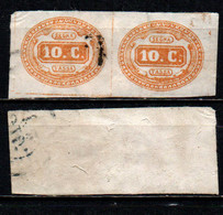 ITALIA REGNO - 1863 - OVALE CON DICITURE E VALORE AL CENTRO - COPPIA - USATI - Postage Due