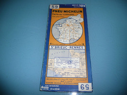 CARTE MICHELIN 1 / 200 000è N° 59 RENNES SAINT BRIEUC 1932 - Cartes Routières