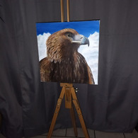 TABLEAU AIGLE Rapace Oiseau Peinture Acrylique Sur Toile Signé N.Petry - Acrilici