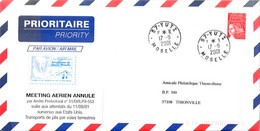 LETTRE MEETING AERIEN ANNULE SUITE AUX ATTENTATS DU 11/09/01 - VIGNETTE AERODROME BASSE MOSELLE - YUTZ LE 17/09/01 - Aviation