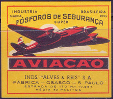 MATCH LABELS EXPORT -AVIACAO  Fabrica OSASCO  S.PAULO - BRASIL - Cc 1960. - Drava - Zündholzschachteletiketten