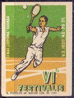 MATCH LABELS EXPORT - FESTIVALIS KAUNAS  TENNIS - LITHUANIA - Cc 1960. - Drava - Zündholzschachteletiketten